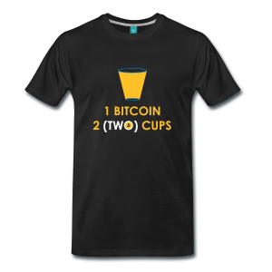 T-Shirt – 1 Bitcoin 2 (Two) Cups (L)