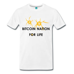 T-Shirt – Bitcoin Nation For Life (L) White