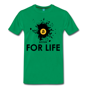 T-Shirt – Bitcoin For Life (L) Green
