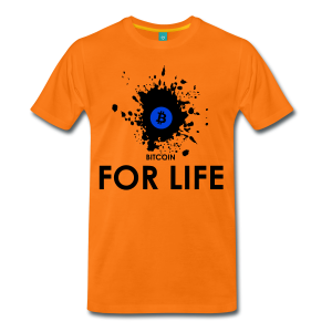 T-Shirt – Bitcoin For Life (L) Orange