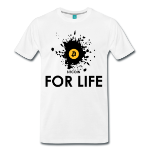 T-Shirt – Bitcoin For Life (L) White