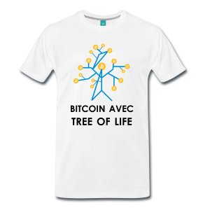 T-Shirt – Bitcoin Avec Tree Of Life (L) White