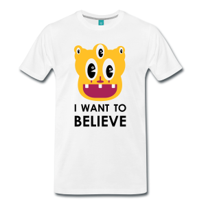 T-Shirt – I Want To Believe (L) White