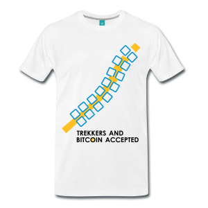 T-Shirt – Trekkers And Bitcoin Accepted (L) White