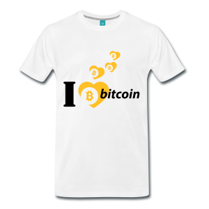 T-Shirt – I Love Bitcoin (L) White